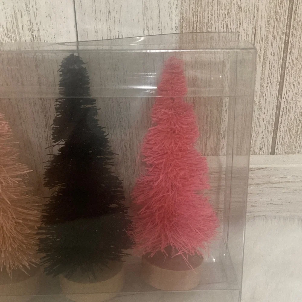 Target Halloween 2022 Bottle Brush Trees Pink, Black & Orange
